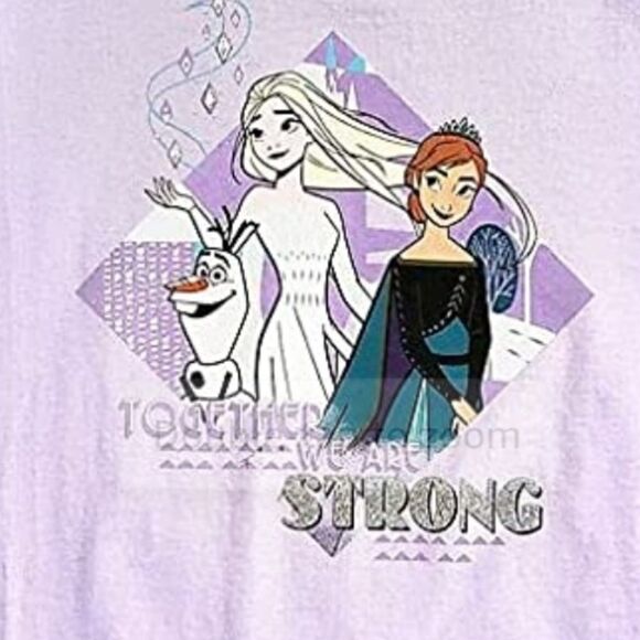 NWT Disney Store Frozen ''Together We are Strong'' T-Shirt for Girls - Picture 2 of 2